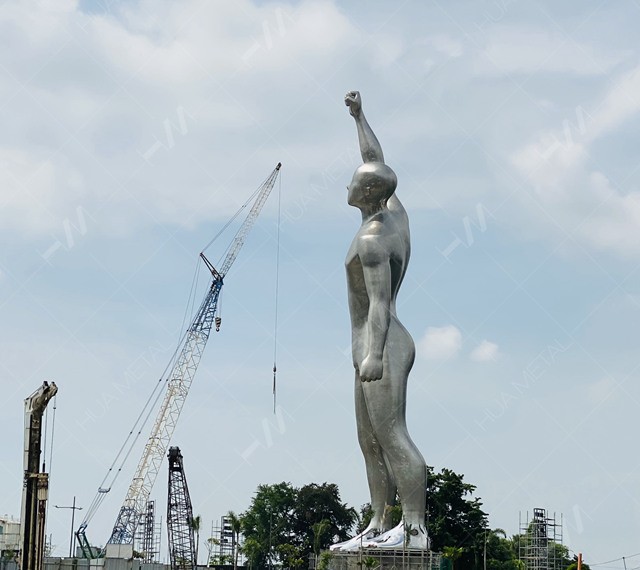 Giant Stainless Steel Statue The Victor